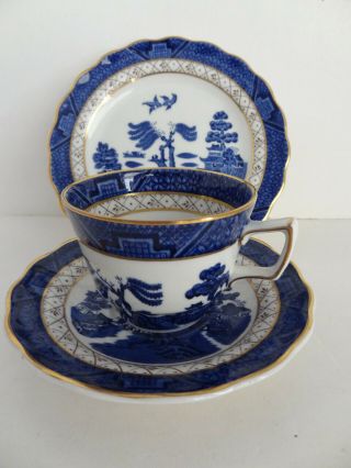 Royal Doulton Booths Real Old Willow Tea Cup,  Saucer & Bread Plate.