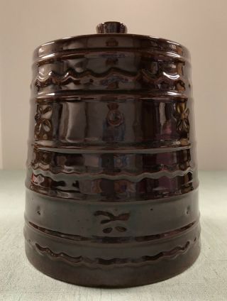 Vintage Mar - Crest Stoneware Cookie Jar Daisy & Dot W/ Lid