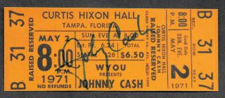 Johnny Cash Autograph & Concert Ticket Reprint On 1970s Card 9007