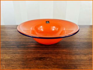Marc Aurel Glass Echtkristall Nachtmann Art Orange Blue Bowl Dish Tango Applied