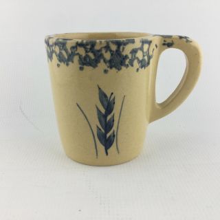Vintage R.  R.  P.  Co.  - Roseville Pottery - Spongeware Wheat Large Coffee Cup/mug Euc