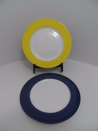 Present Tense Service Chargers Plate Midnight Blue & Yellow 13 " - Vgc