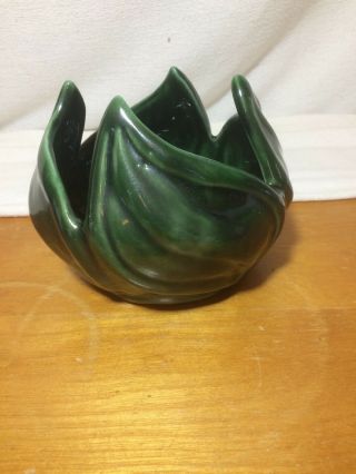 Vintage Van Briggle Art Pottery Lotus Green Bowl Vase