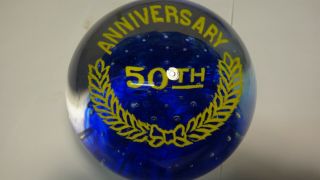 Signed Gentile Glass Paperweight 50th Anniversary Star City Wv L@@k