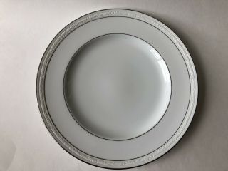 Dinner Plate,  Noritake China,  Stoneleigh Pattern (4062),  White Scapes,  Platinum
