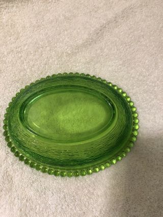 Vintage Indiana Glass Hen On A Nest Green Covered Candy Dish. 5