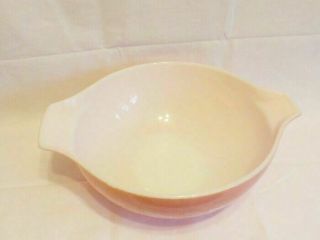 Vintage Pyrex GOOSEBERRY 4 Qt Mixing Bowl White on Pink 3
