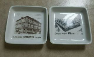 Richard Ginori Porcelain Grand Hotel Roma Made In Italy Trays Antique