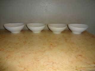 4 Mikasa Swirl White 7 " Soup / Cereal Bowls Stoneware Exc.