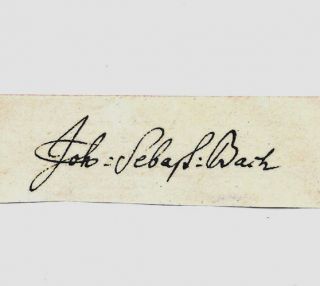 Johann Sebastian Bach Autograph Reprint On Period 1720s Paper