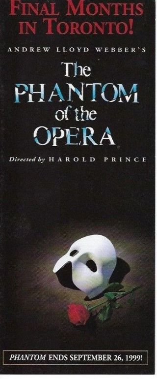 Kiss Paul Stanley Phantom Of The Opera Pantages Theater Event Brochure Toronto