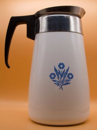 Vintage Corning Ware Blue Cornflower 9 Cup Stove Top Percolator Coffee Pot 2