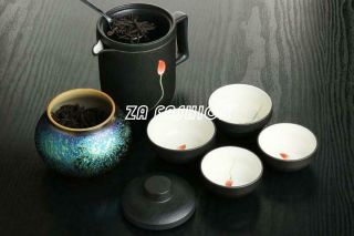 Travel Ceramics Vintage Chinese Tea Set Black Kung Fu Teapot Cups Gifts Portable