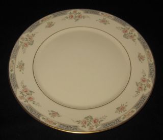 Lenox China,  Somerset,  Gray Band & Pink Flowers,  Dinner Plate,  10 3/4 "