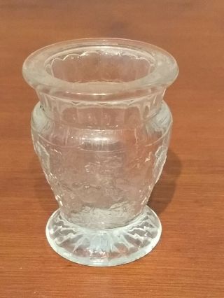 Antique Eapg Kokomo Glass Falcon Strawberry Pattern Clear Toothpick Holder