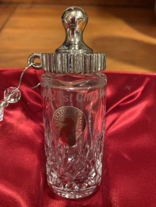 Waterford Crystal Baby Bottle 1st Christmas Ornament Acid Etched 4”t Orig Box