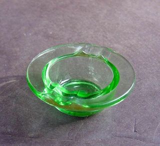 Small Uranium Green Depression Glass 2 - 3/8 " Double Ashtray Exc