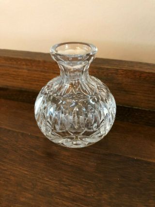 Small Vintage Cut Glass Vase 3 And 1/2 " Tall Very Dainty Heavy
