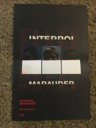 Interpol 2 - Sided Promotional Poster For Marauder 2018 Lp 11 " X17 "