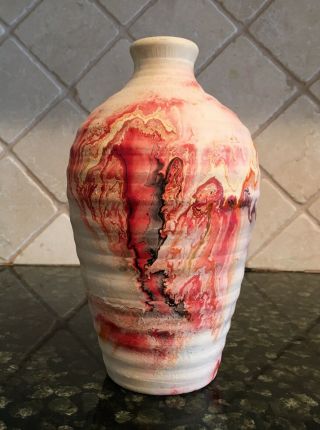 Large Vintage Nemadji Pottery Southwestern Native American Vase 8.  5 " X5 "