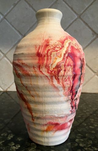 Large Vintage Nemadji Pottery Southwestern Native American Vase 8.  5 