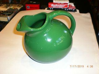 Vintage Large Green Ceramic Bubble Round Fat Pottery Cream Pitcher Usa 3