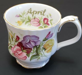 Vintage Royal Albert " Flowers Of The Month Series " Sweet Pea Coffee Cup April