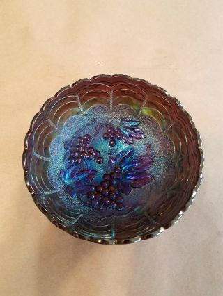 Electric Imperial Carnival Glass Imperial Grape Berry Bowl Amethyst