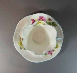 Vintage Shelley Begonia Fine Bone China Dainty Shape Tea Cup and Saucer Set 5
