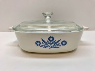 Vintage Corning Ware 1 Quart Casserole Dish W/ Lid Blue Cornflower