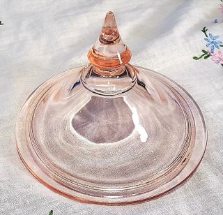 Pink Depression GLASS LID ONLY for Compote or Candy Dish 4 