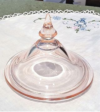 Pink Depression GLASS LID ONLY for Compote or Candy Dish 4 
