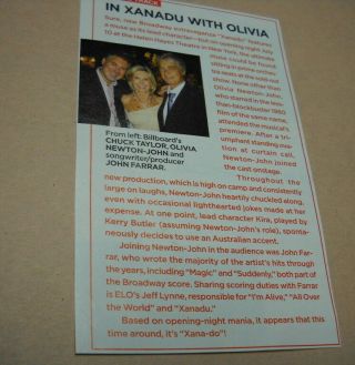 Olivia Newton - John In Xanadu With Onj Detailed 2007 Music Biz Trade Article/pic