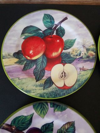 Villa d ' Este Williams Sonoma Italian 4 fruit dessert salad plates hand painted 2