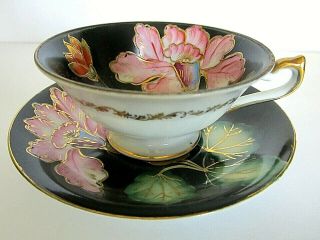 Trimont China,  Occupied Japan Hand Painted Porcelain Tea Cup & Saucer