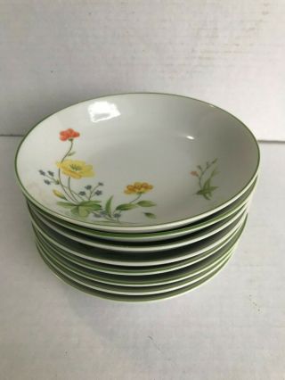 Set Of 8 Vintage Castlecourt Fine China April Flowers Japan 5 - 1/2” Dessert Bowls