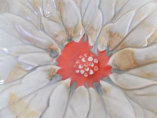 Marcia Of California White Poinsettia Serving Bowl Dish Vintage Ceramic 12x2.  5 "