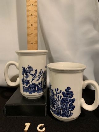 2 Churchill Blue Willow Tall Coffee Tea Mugs Set Of 2 Us Mainland