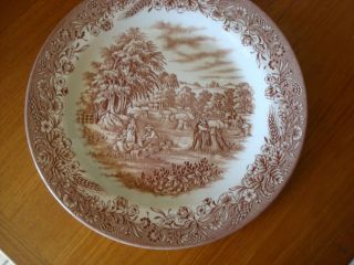 Currier And Ives " Harvest " Churchill China Plates,  Set Of 6