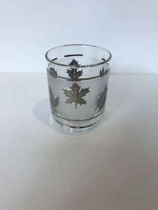 Set of 6 - MCM Vintage Frosted Silver Leaf Libbey Cocktail Rocks or Juice Glasses 4