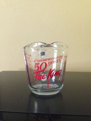 Vintage Fire King 50th Anniversary Glass 2 Cup Measuring Cup