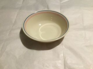 Corelle Colonial Blue Soup Cereal Bowls (4) Blue Pink Bands 6 "