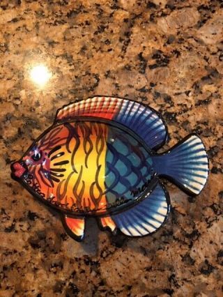 Hawaiian Reef Fish Plate Authentic Benjamin Diller Handformed W/aloha