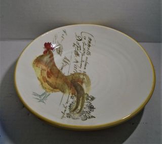 Vintage Williams Sonoma Italian Rooster French Script Pasta Bowl Italy