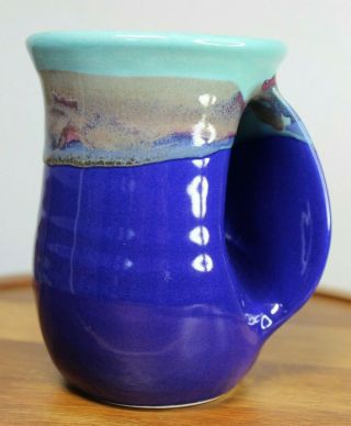Neher Cobalt Blue And Turquoise Hand Warmer Mug Coffee Tea Cup 2010
