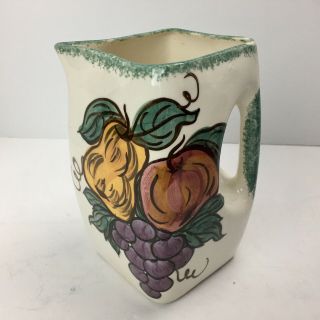 Cash Family Hand Painted Pottery Pitcher Grapes Fruit