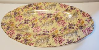 Vintage Lord Nelson Ware England Heather Oval Platter Tray 12 1/2 " Chintz