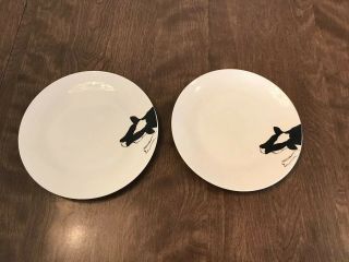 Holsteins By Margo 1987 Vintage Black And White 8.  5” Set Of 2 Plates