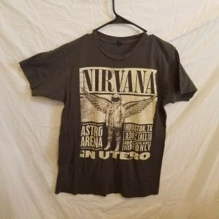 Nirvana 1993 Houston In Utero Concert T - Shirt Mens Medium Kurt Cobain