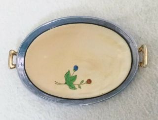 Nippon Lusterware Tray Trinket Catch All Hand Painted Made In Japan